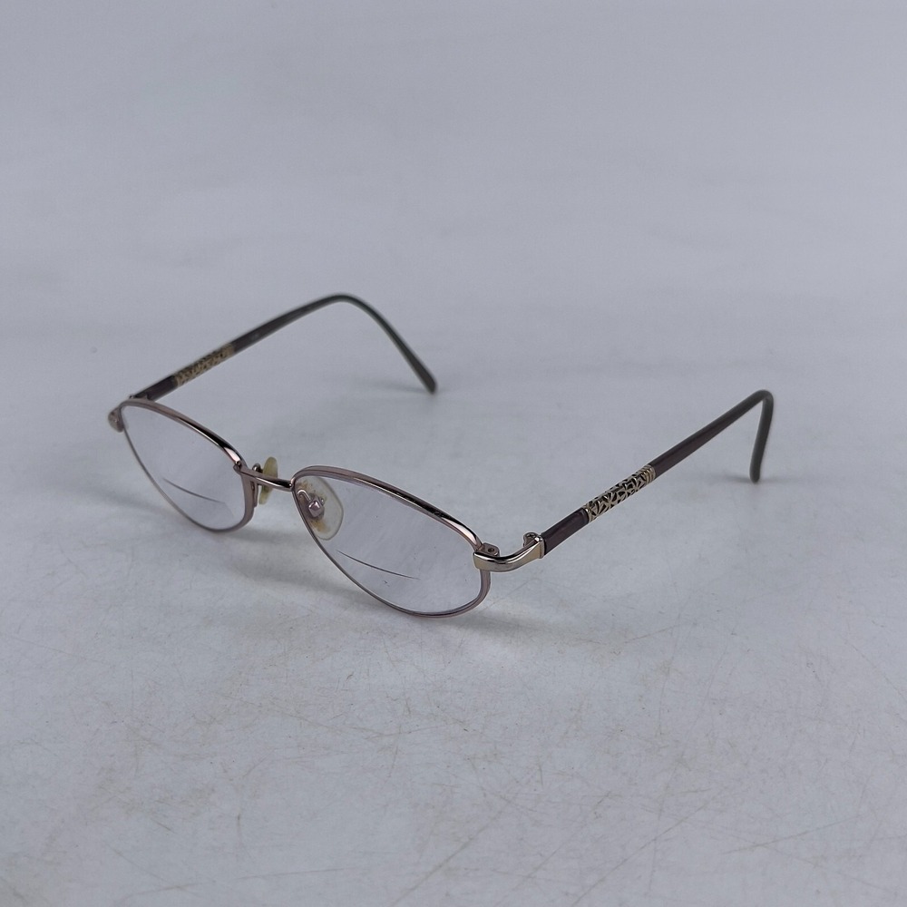Seiko Womens‎ Eyeglasses Frame Black Silver Metal Oval Full Rim 52-18-135